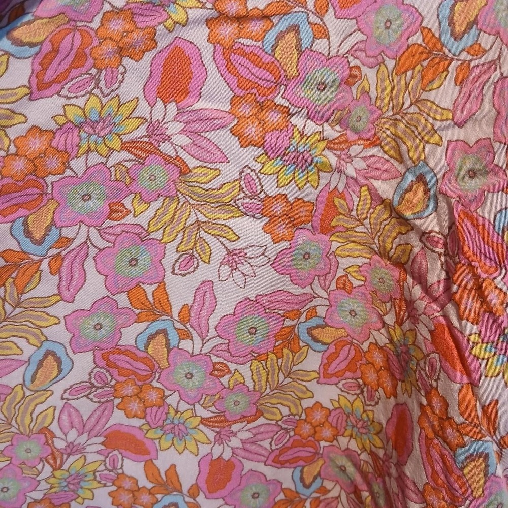 Lucky Brand L Floral Bohemian Button up shirt super soft oversized boho indie - Picture 3 of 4